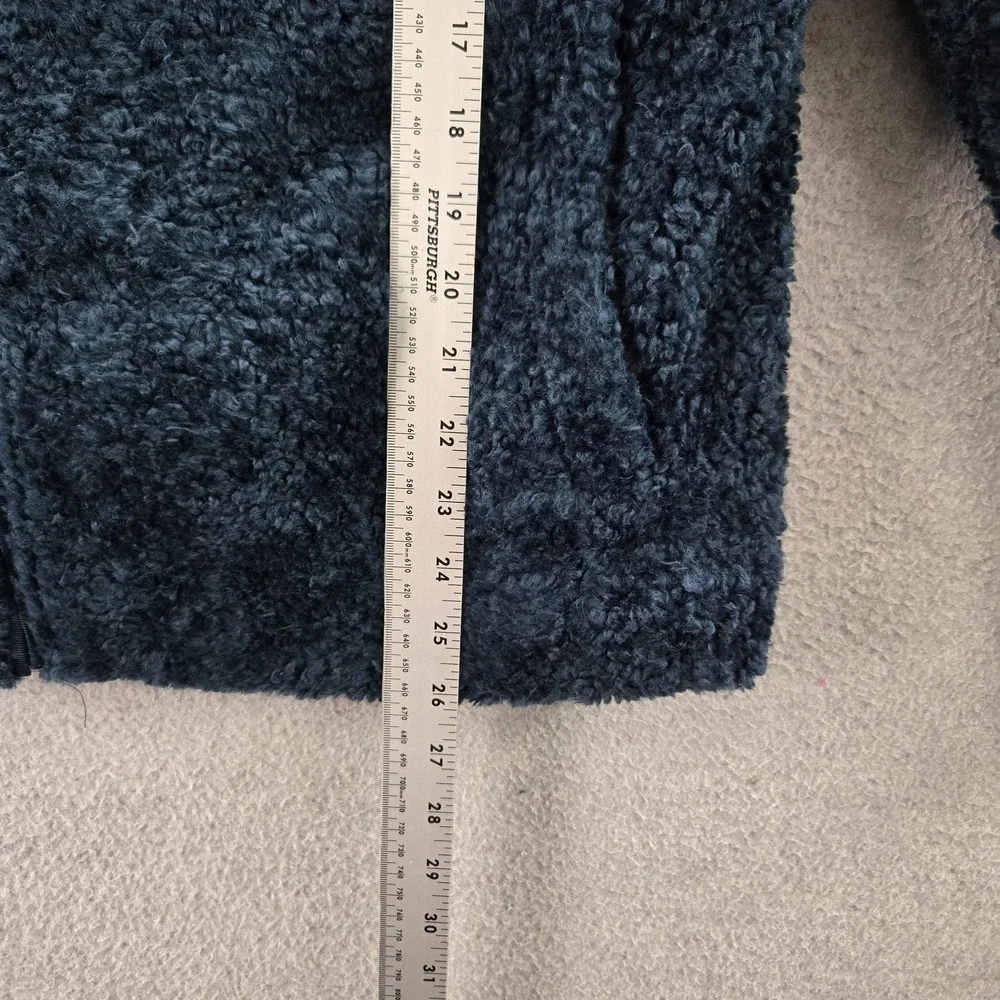 Pendleton Women Jacket XL Blue Wool‎ Blend Deep Pile Plaid Sherpa